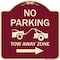 Signmission No Parking Tow-Away Zone W/ Right Arrow Heavy-Gauge Aluminum Sign, 18" x 18", BU-1818-23606 A-DES-BU-1818-23606 - alternate 1
